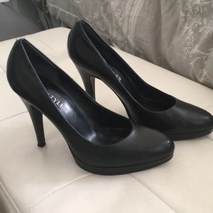 Black Leather Heels